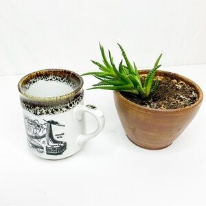 Vintage Vancouver Stoneware Mug with Brown Accents